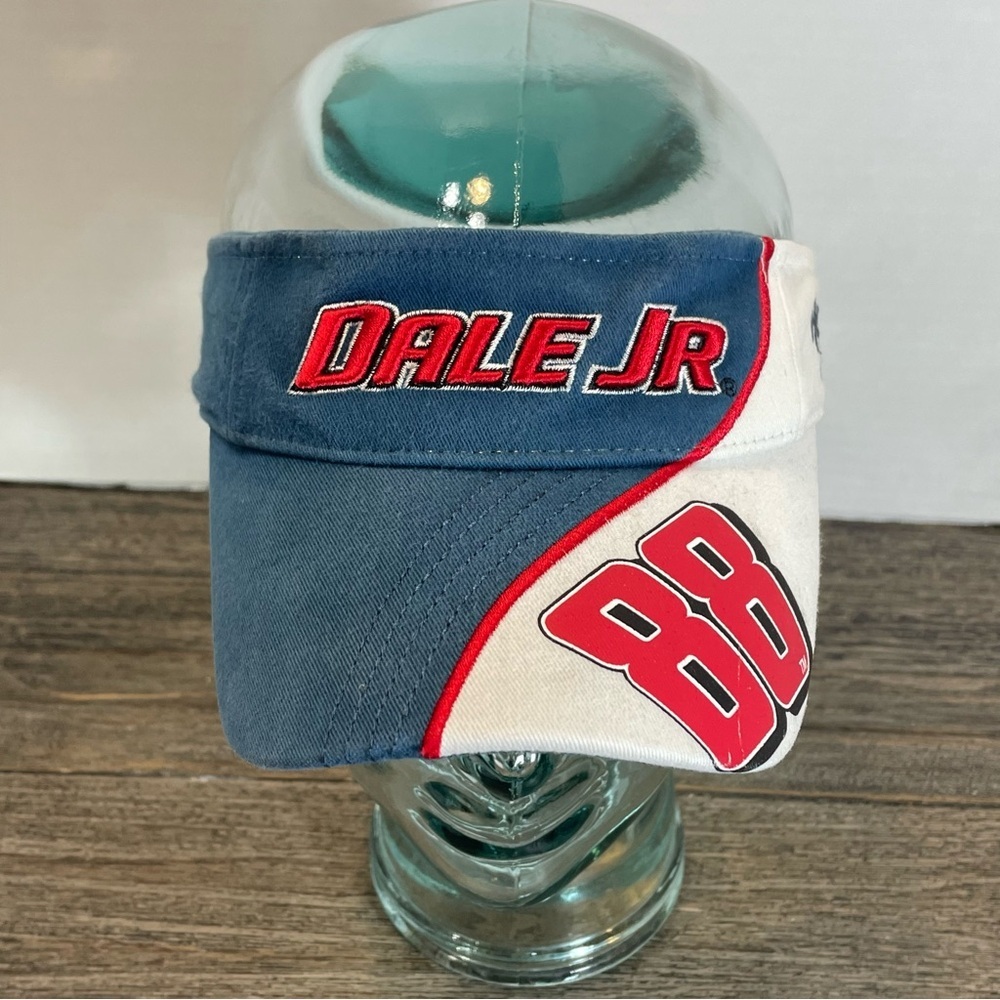 Dale Jr Blue and White Visor. Hendricks Motorsport. NASCAR. Pre-owned. Race car